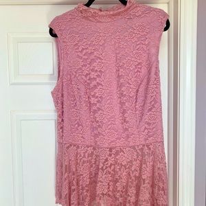 Size 18/20 Ashley Stewart Lace Blouse Floral Lace Light Pink Color